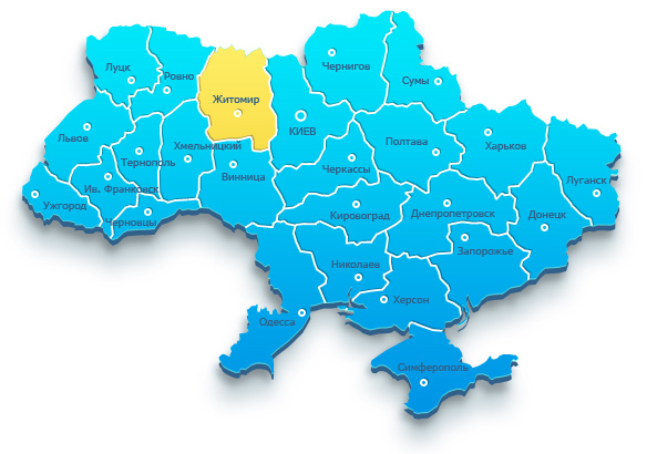 Карта Житомирської області
